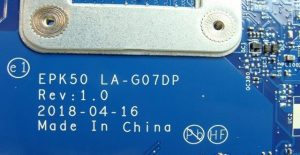 HP 15t-da0000 EPK50 LA-G07DP Bios + EC
